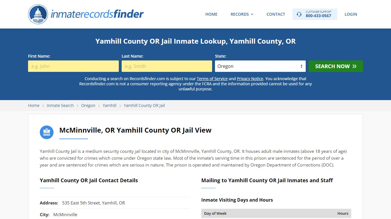 Yamhill County OR Jail Roster & Inmate Search, Yamhill County, OR ...